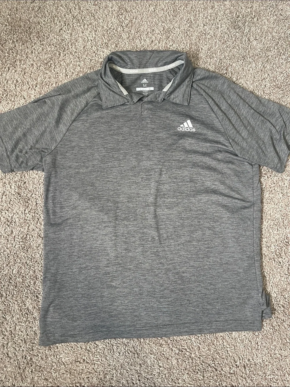 adidas Men's Heather Gray Performance Golf Polo